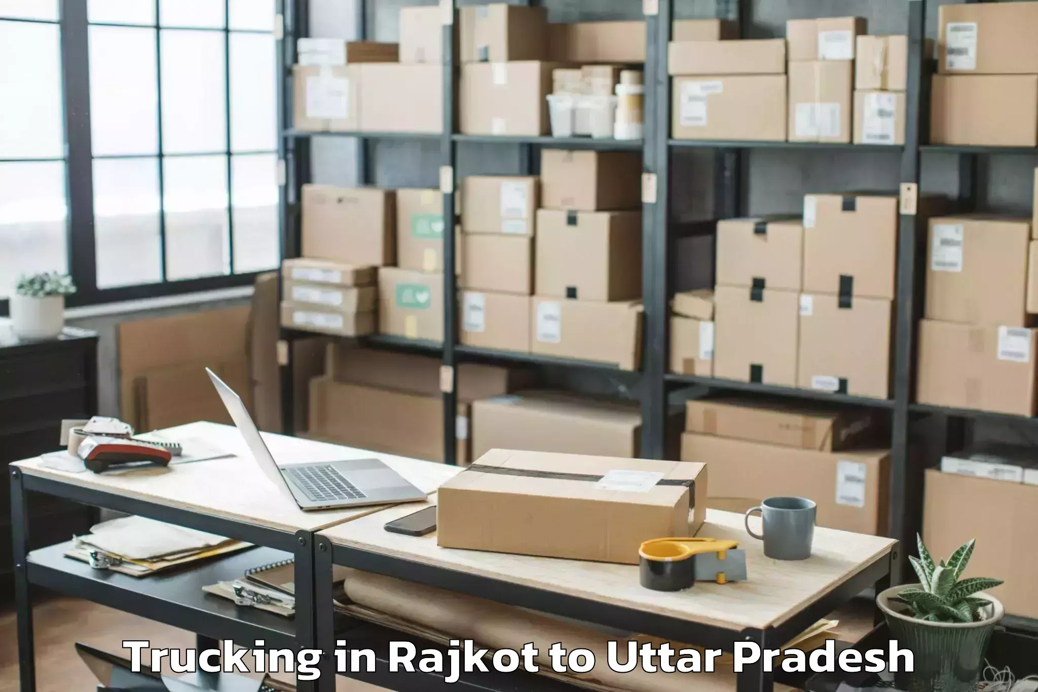 Reliable Rajkot to Gardens Galleria Lucknow Trucking